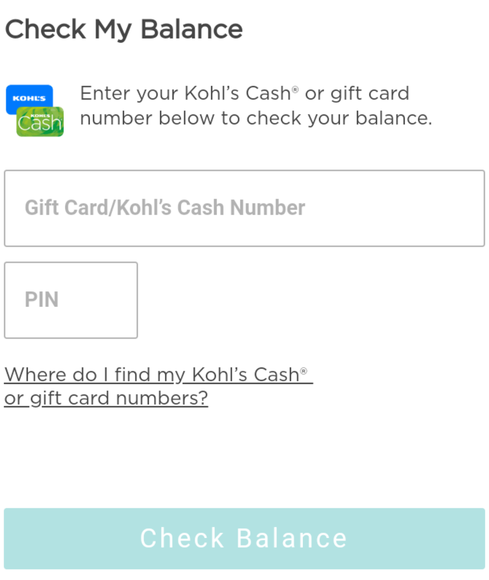 Kohl's Gift Card Balance Check - How To Check Kohl's Gift Card Balance