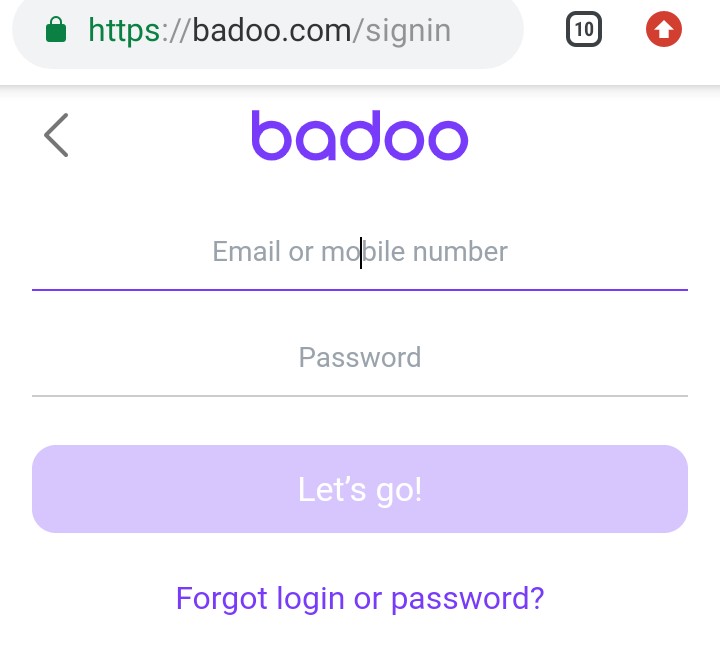 Badoo login in