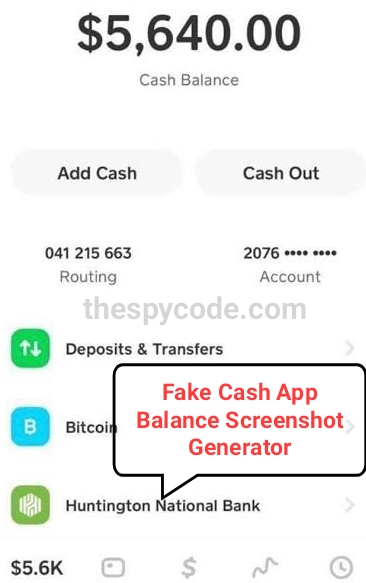 Fake Cash App balance screenshots