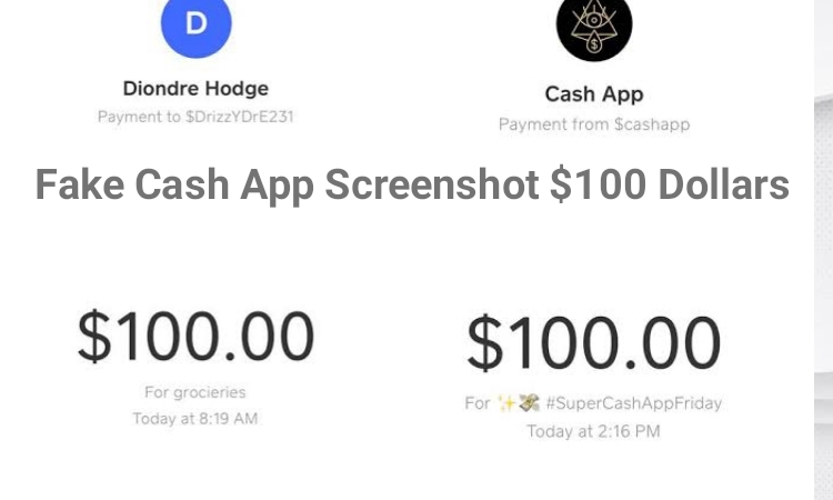 Fake Cash App Screenshot $100 Dollars